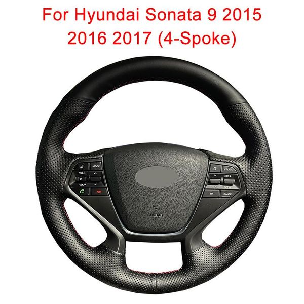 

steering wheel covers customize car cover for sonata 9 2021 (4-spoke) leather braid
