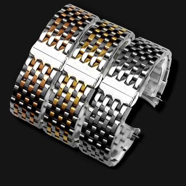 

watch bands peiyi quality stainless steel watchband 20mm silver and rose gold metal wristband arc chain replacement for tissto t063, Black;brown