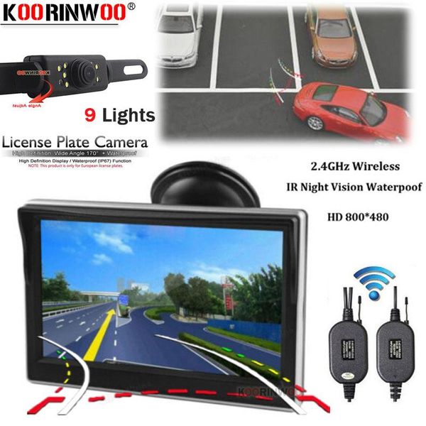 

car rear view cameras& parking sensors koorinwoo ahwireless dynamic trajectory license camera system color with screen monitor tft backup 12