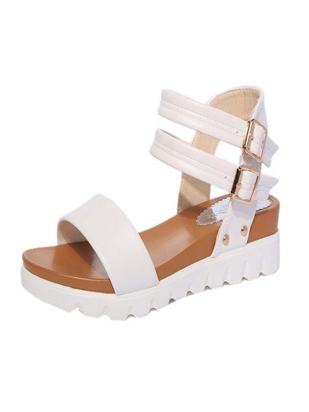 

fashion women simple sandals leather flat ladies shoes spring leisure solid color for travel apr 3, Black