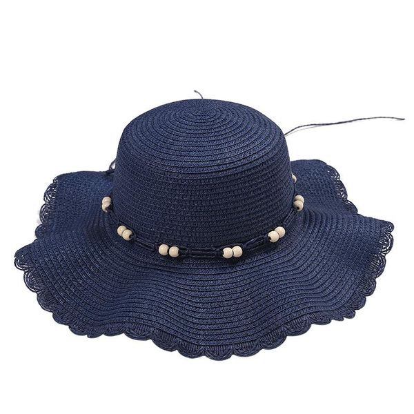 

beanie/skull caps summer big brim edge sun hat beach sand straw women's, Blue;gray