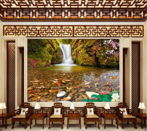 

wallpapers papel de parede flowing water makes money mountain 3d wallpaper mural,iving room tv wall bedroom papers home decor
