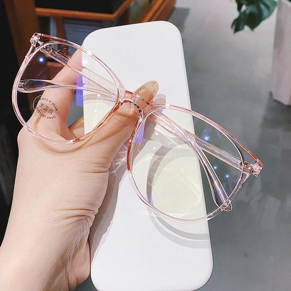 

fashion sunglasses frames elbru transparent computer glasses frame women men anti blue light round eyewear blocking optical spectacle eyegla, Black