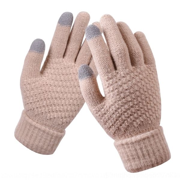 

dHaz touch screen women' winter knitting fingerless warm jacquard gloves jacquard thickening mittens anti slip warm fashionable winter glo, Blue;gray