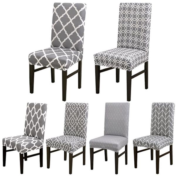 

chair covers geometric spandex printed elastic seat cover slipcovers for dining room wedding banquet el kitchen office