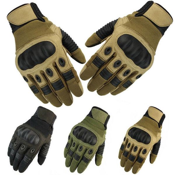 

cycling gloves men's tactical carbon fiber hard knuckle outdoor riding mountaineering tourism anti-cut industrial work paintball, Black