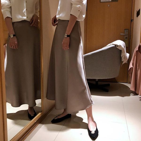 

skirts chkewear light cooked chiffon half-body skirt woman temperament high waist a word length 1905, Black