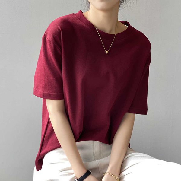 

women's t-shirt western style t-shirt spring fashion temperament casual simple solid color all-match round neck summer mgo7, White