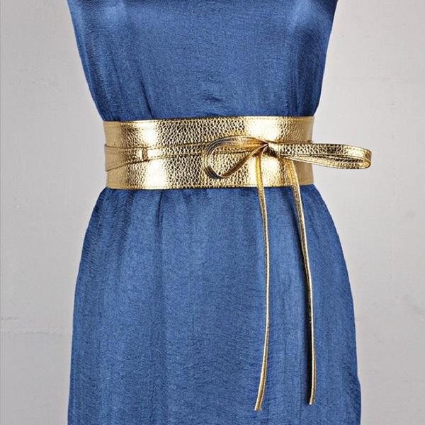 

belts gold lace up pu leather designer wide corset strap for women girls high waist slimming girdle belt ties bow bands, Black;brown