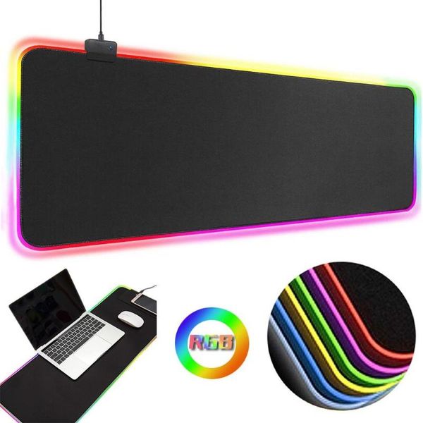 

mouse pads & wrist rests for gamer pad mat desk under the led colorful light luminous deskcarpet computer accessory