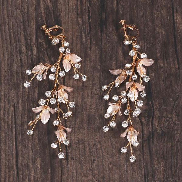 

dangle & chandelier simple gold floral bridal earrings hand wired wedding accessories jewelry crystal women earring, Silver