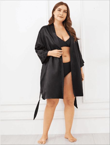 

fat underwear big size woman robe pajama bathrobe, Red;black