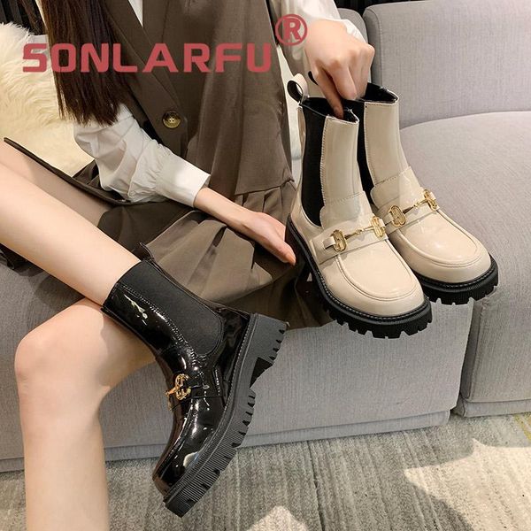 

boots sonl arfu mid-calf autumn and winter thick sole black handsome fleece cotton elastic thin short