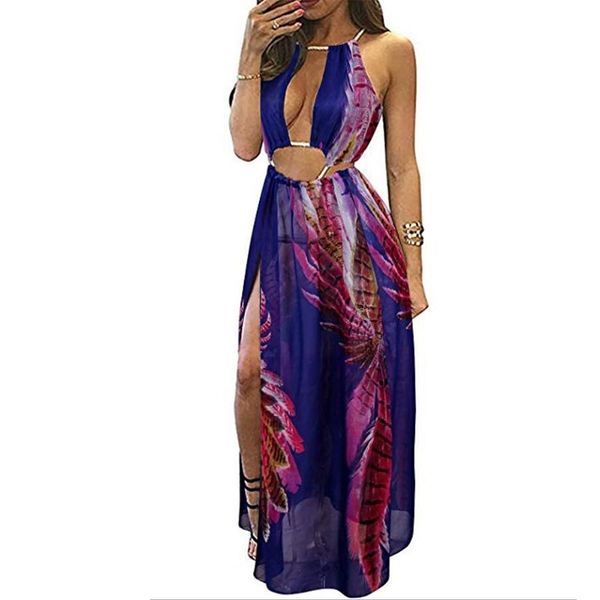 

summer 2021 women's bohemian print suspender summer beach party split blouse, Black;red