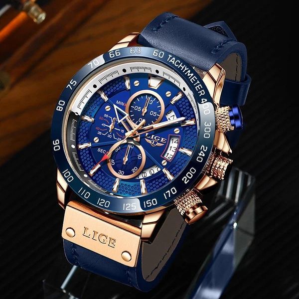 

wristwatches fashion watch men's quartz multi-function chronograph waterproof, Slivery;brown