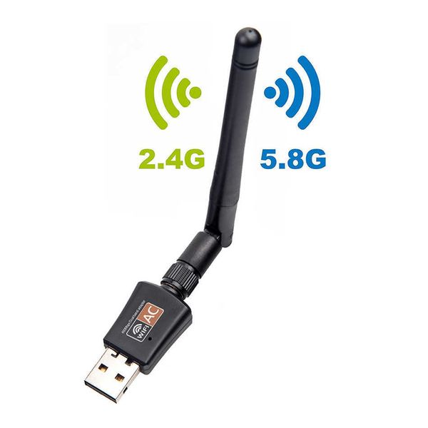 600M Wireless USB Adattatore WiFi Scheda di Rete Ricevitore Wifi 2.4G/5G Dual Band Antenne Rete di Computer Scheda LAN