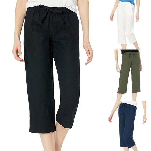 

women's pants & capris 2021 summer women casual thin fashion slim office lady high waist pencil straight calf-length, Black;white