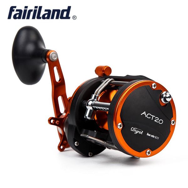 

baitcasting reels 4bb right hand 5.1:1 fairiland drum trolling reel 12kg drag power boat fishing 3 colors(20 a/b/c) avail. saltwater