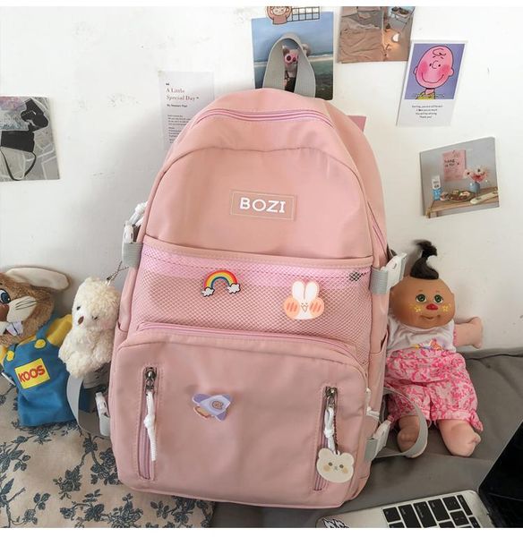 

backpack 2026 large capacity solid color female summer college student style