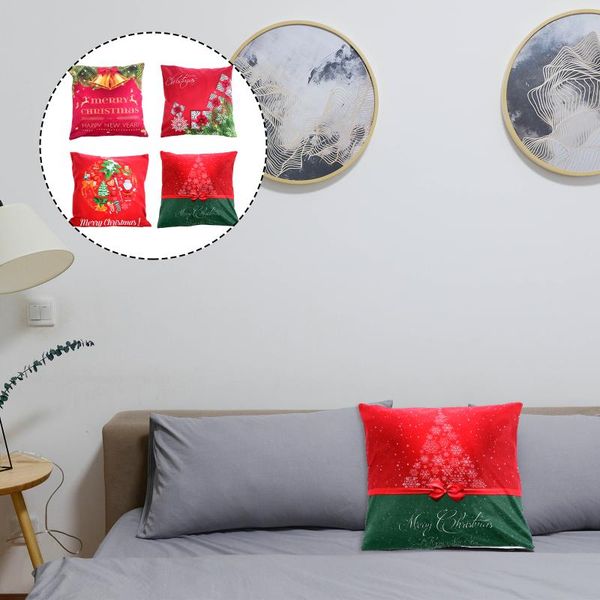 

cushion/decorative pillow 4pcs creative christmas cushion cover couch square case