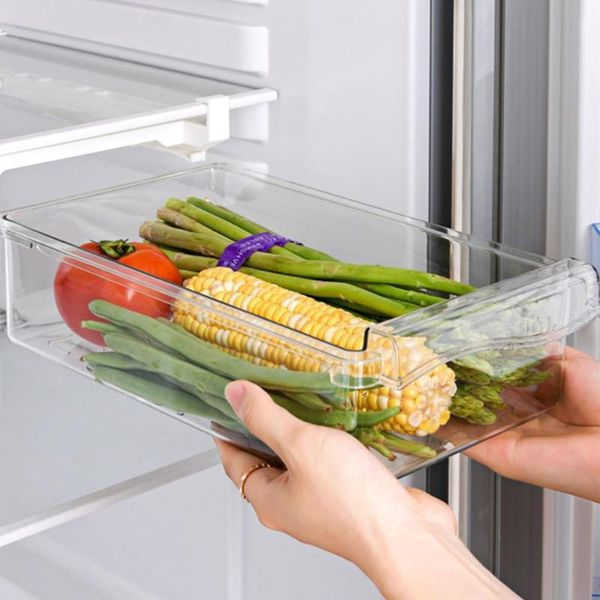 

storage bottles & jars box hanging large capacity plastic pull-out refrigerator organizer bins kitchen accessories