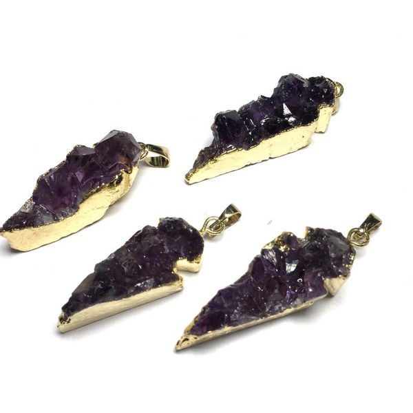 

pendant necklaces natural stone amethysts leaf shape charms pendants for jewelry making necklace, Silver