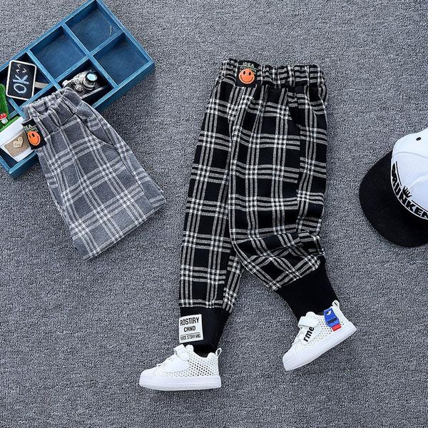 

pants for boys plaid children's fashion cargo spring autumn clothing boy casual style trousers, Blue