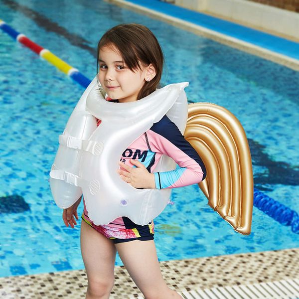 

swimming ring inflatable children's angel wing life infant buoyancy jacket gold net red pvc swimming circle
