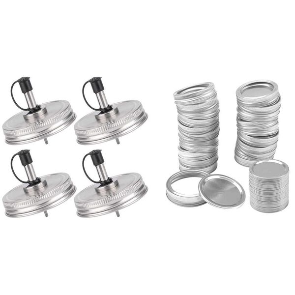 

kitchen storage & organization canning lids 70mm regular wide mouth bands and with 4 pieces ordinary spout mason jar inverted lid