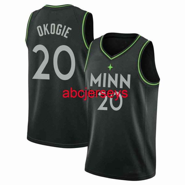 

custom josh okogie #20 2021 swingman jersey stitched mens women youth xs-6xl basketball jerseys, Black