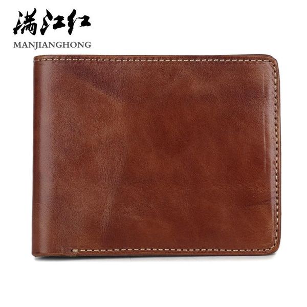 

wallets men genuine leather coin pocket purses male casual business gift id holder bags vintage short brown 1667, Red;black