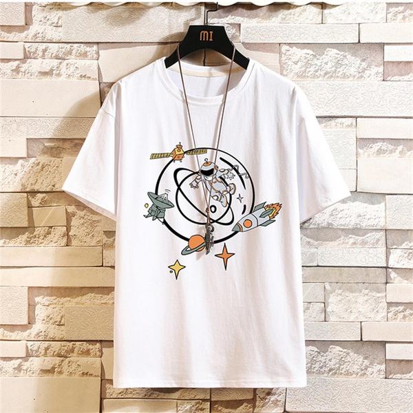 

men's t-shirts spring and summer cartoon casual simplicity men t-shirt youthful vitality fashion japanese short sleeve cotton top, White;black