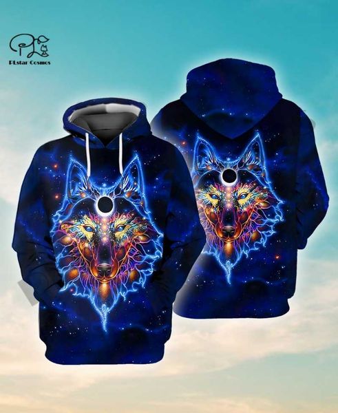 

men's hoodies & sweatshirts plstar cosmos 3dprinted est wolf tattoo art harajuku streetwear funny unique casual hoodies/sweatshirt/zi, Black