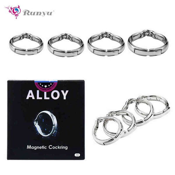 Nxy Cockrings Manicotto in metallo Acciaio inossidabile Pene Cock Ring Scroto Esercizio ritardato Giocattoli sessuali Articoli intimi Negozio di prodotti per adulti per uomini 1208