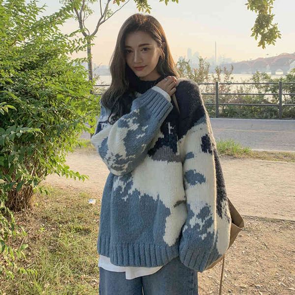 

women's sweaters feminino camisola pulÃ´ver tricÃ´ overszie manga longa solta elegante de malha grossa outerwear womens inverno suÃ©teres, White;black