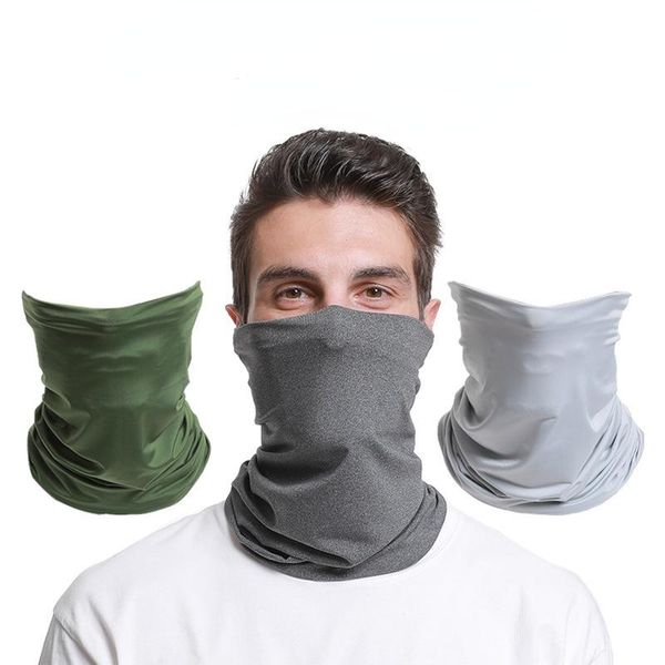 

cycling caps & masks camouflage ice silk turban mask outdoor sports magic multifunctional seamless tube bandana for face, Black