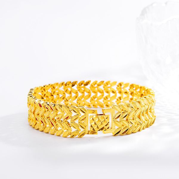 

17mm thick bracelet chain men 18k yellow gold filled fashion hip hop jewelry gift, Black