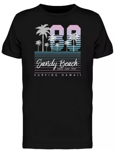 

Oahu Beach 80S Retro Graphic Men's Tee -Image by Shutterstock, White;black