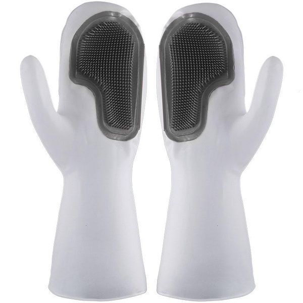 

disposable gloves magic silicone dishwashing brush female washing bowl waterproof kitchen cleaning tool durable anti-scalding