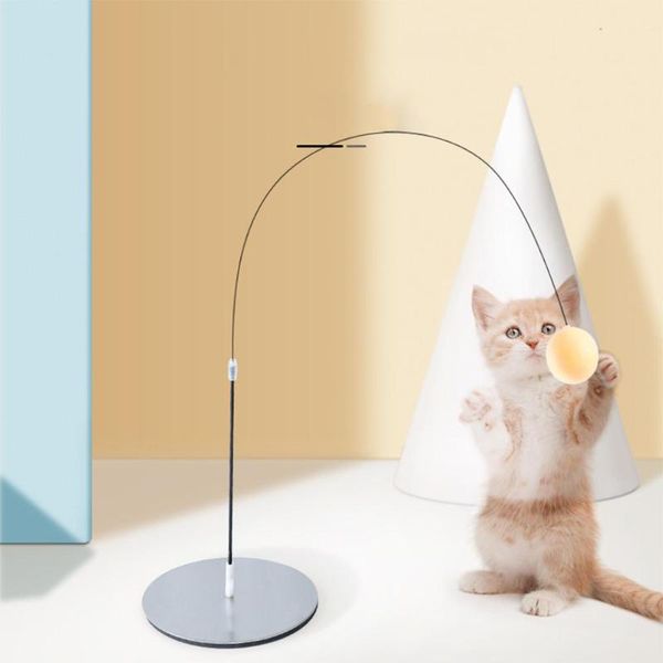 

cat toys interactive retractable string toy wand teaser, fun ping-pong table tennis indoor ball