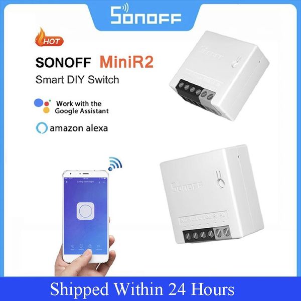 

smart home control 1/30 pcs sonoff mini r2 diy wireless wifi switch ewelink app remote interruptor for alexa google