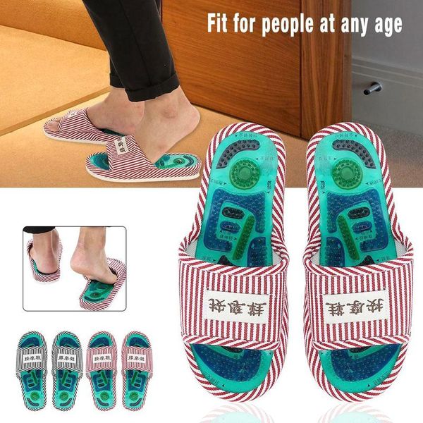 

slippers 1pair acupressure slipper comfortable healthy massage shoes soft for women men d88, Black