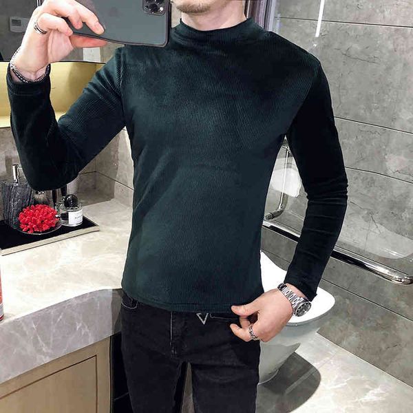 

men's hoodies & sweatshirts mode autumn winter t long sleeve all simple games fine fit of casual solid knitted shirt high collar 7f7q, Black