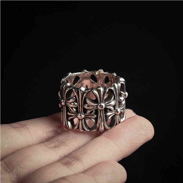 

ring croquet cross flower tomb thai silver punk fashion trend couple