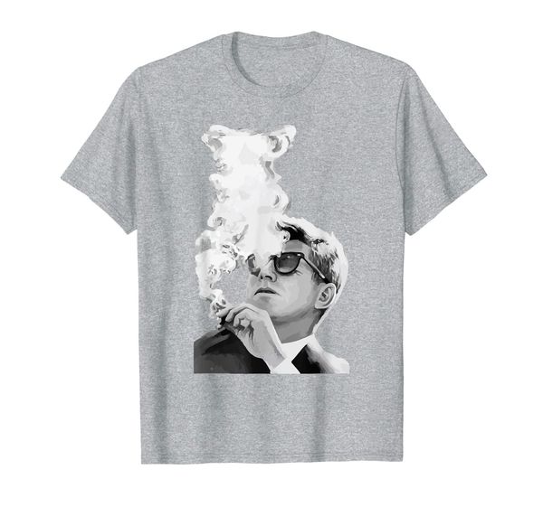 

jfk john f kennedy cigar smoking sunglasses t-shirt, White;black