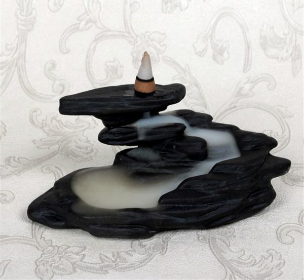 

creative mountain waterfall incense burner ceramic stick censer cone backflow furnishing fragrance lamps