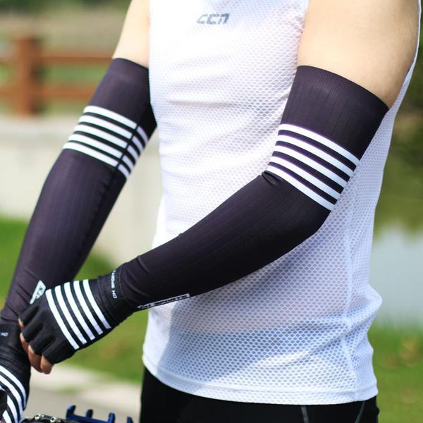 

elbow & knee pads arrival sports arm compression sleeve basketball cycling warmer summer running uv protection volleyball sunscreen bands, Black;gray