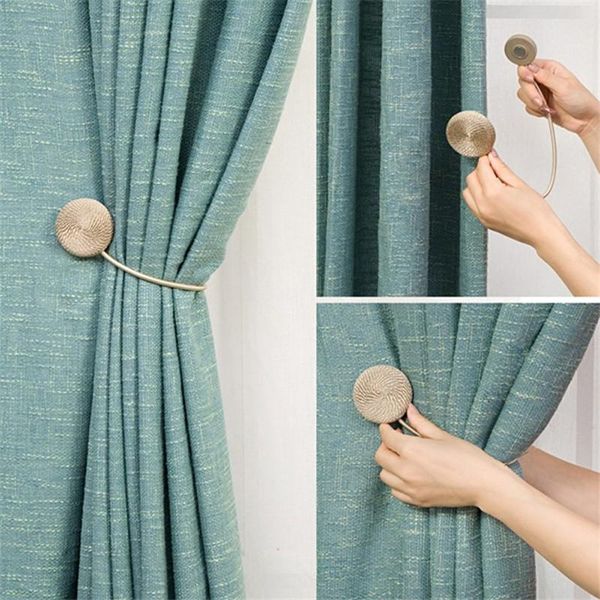 

magnetic curtain tiebacks flannel round tie backs holdbacks ring buckle clips rods decoration accessoires other home decor