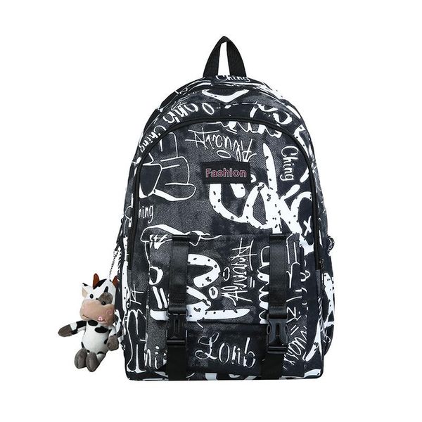 

backpack fashion women harajuku cool backpacks student for teenage girls lapfemale school bag buckle cloud print 2021 boy