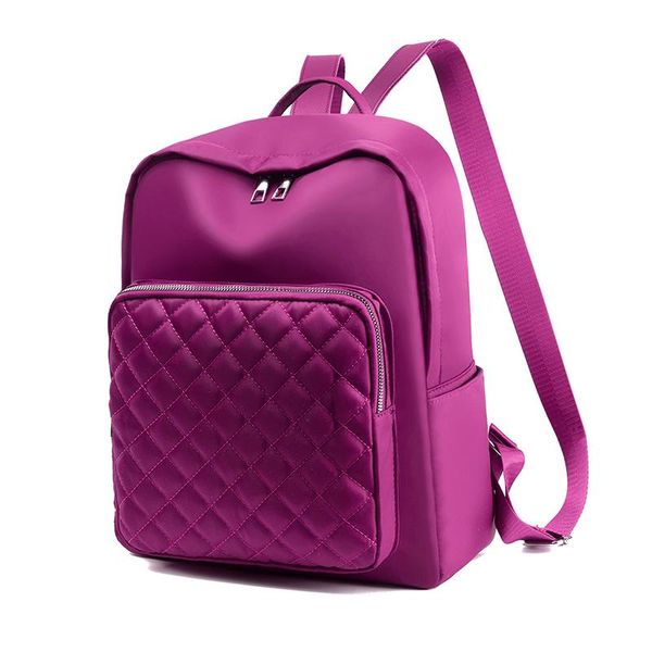 

outdoor bags fashion woman backpack waterproof nylon soft handle solid multifunctional travel zipper large capacity diamond-shaped bag